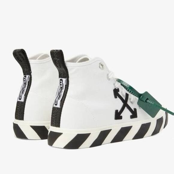 Off-White Vulcanized Logo Mid Top Sneakers‎ White Black Designer Streetwear main image 15